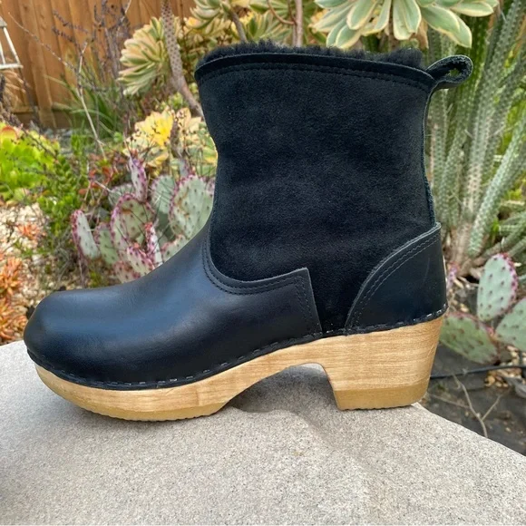 No.6 Pull On Shearling Mid Heel Boots - Picture 3 of 12